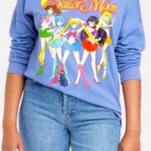 Sailor Moon Graphic Women’s Sweater - Blue med . Graphic tee